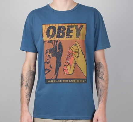 Obey No Runs, No Drips, No Errors T-Shirt (Dark Denim)