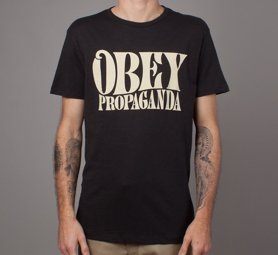 Obey Propaganda Type Slub T-Shirt (Jet Black)