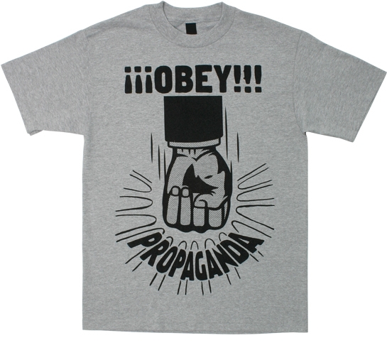 Obey Men's T-Shirt - Propaganda Fist (Grey)