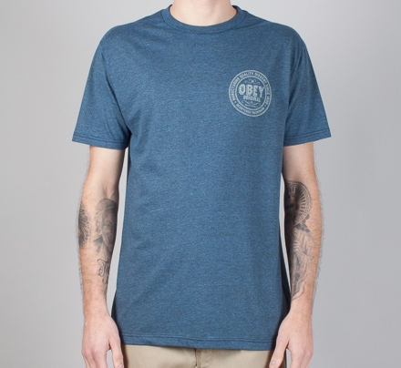 Obey Strictly Top Quality Vintage Heather T-Shirt (Indigo Heather)