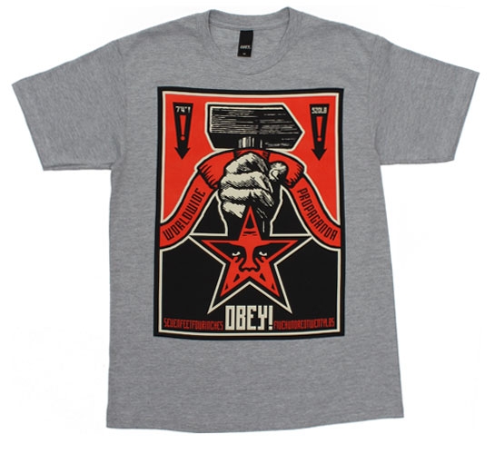 Obey Men's T-Shirt - Hammer (Heather Grey)