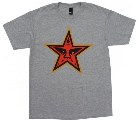 Obey Men's T-Shirt - Star (Heather Grey)