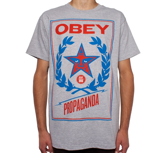 Obey Classic Crest T-Shirt (Heather Grey)
