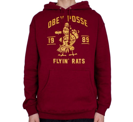 Obey Flying Rats Hooded Sweatshirt (Cardinal)