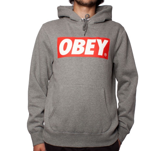 Obey The Box Hooded Sweatshirt (Heather Grey)
