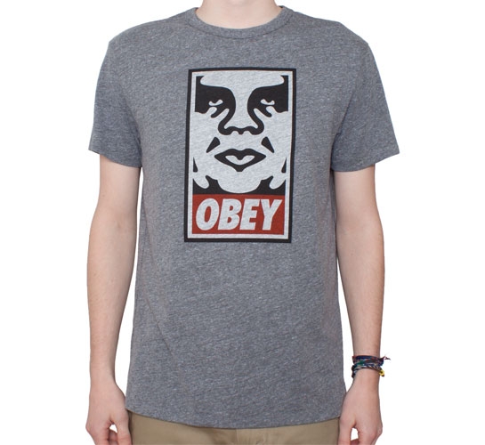Obey Icon Tri-Blend T-Shirt (Heather Grey)