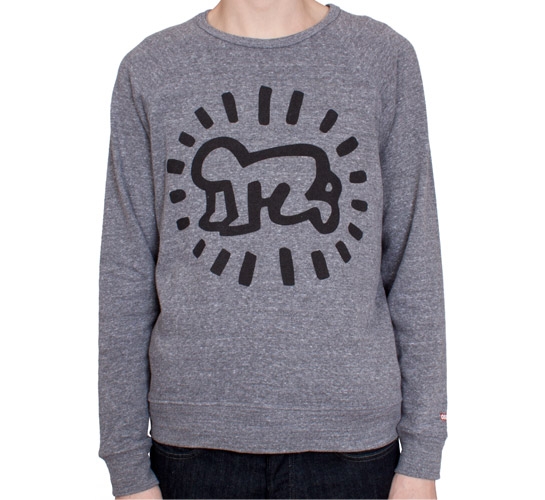 Obey Keith Haring Baby Crew Neck Sweatshirt (Heather Grey)