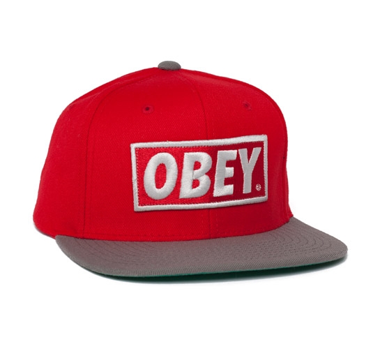 Obey Original Snapback Cap (Red/Grey)