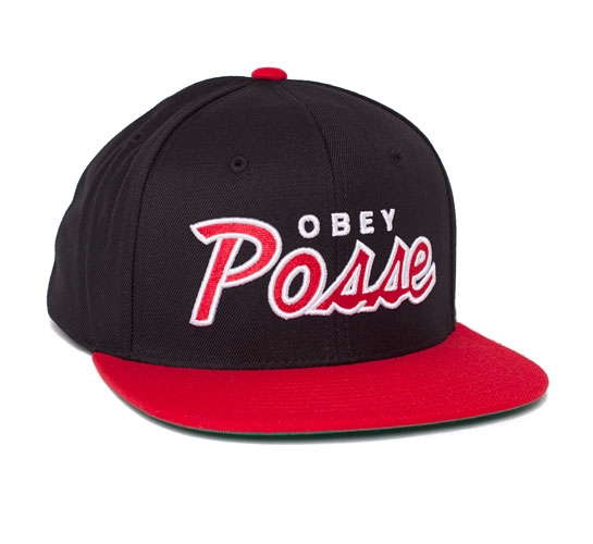 Obey Posse Snapback Cap (Black/Red)