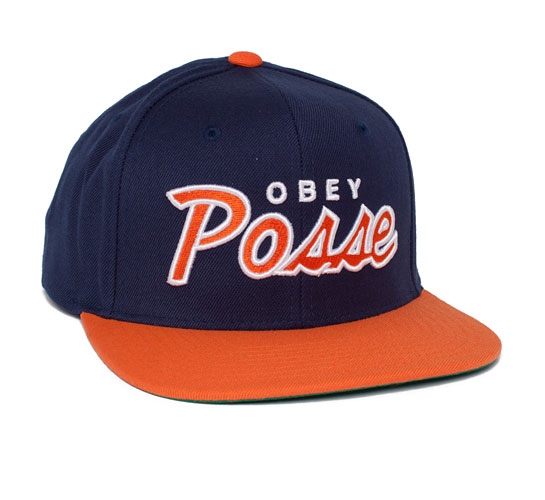 Obey Posse Snapback Cap (Navy/Orange)