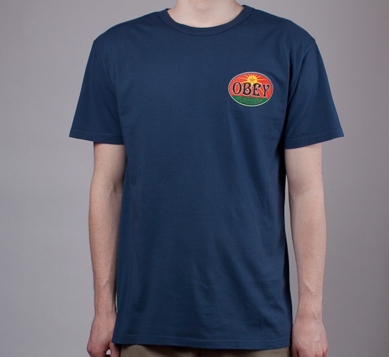 Obey Rising Sun T-Shirt (Navy)