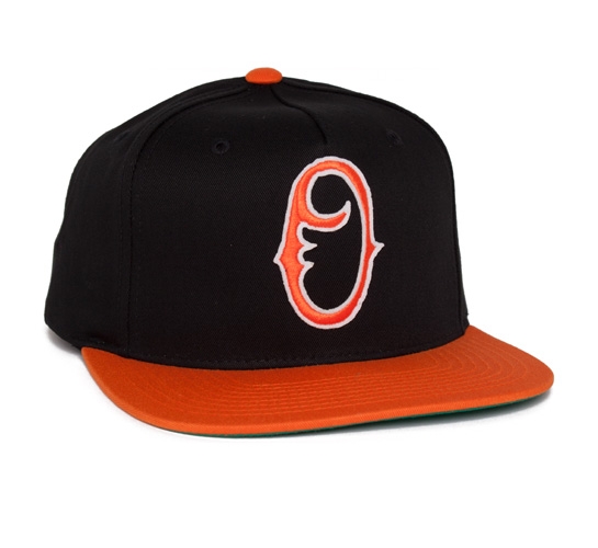 Obey Staple Snapback Cap (Black/Orange)