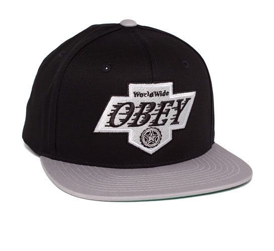 Obey The Great One Snapback Cap (Black/Grey)