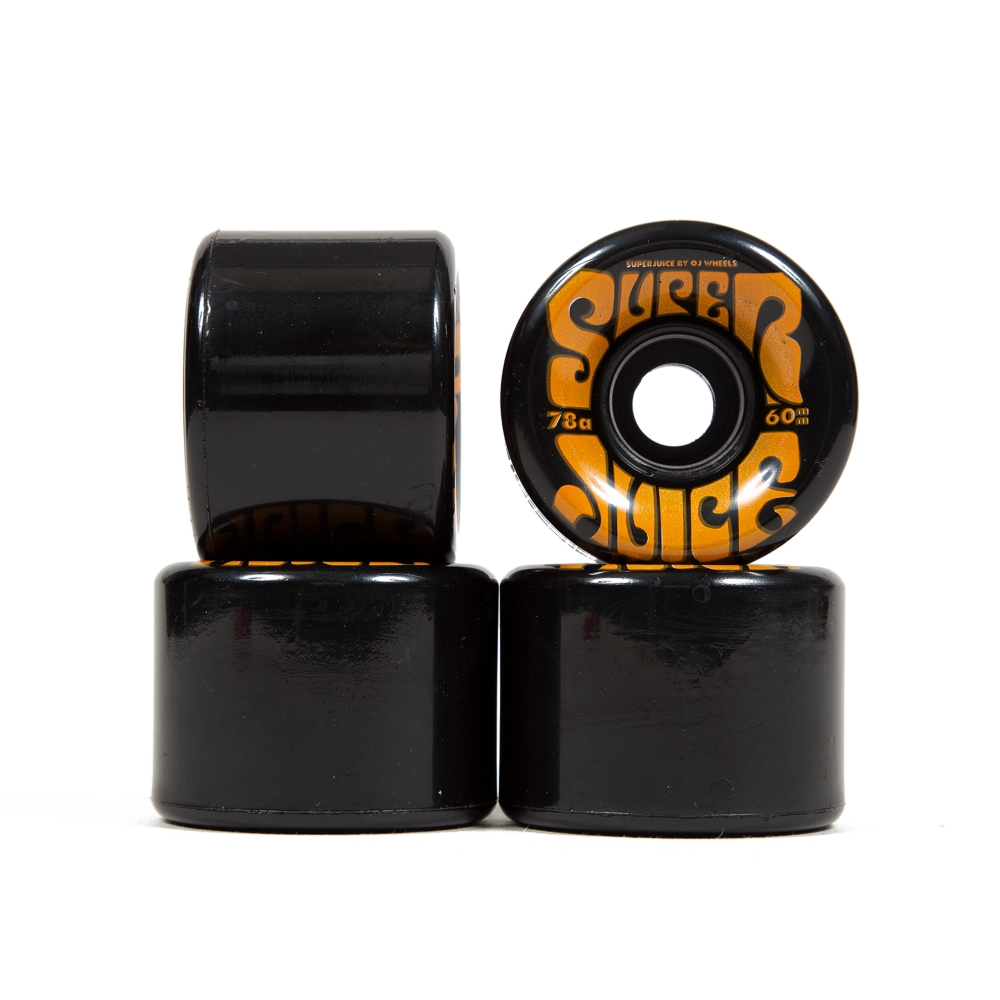 OJ Wheels Super Juice 78a Soft Skateboard Wheels 60mm (Black)