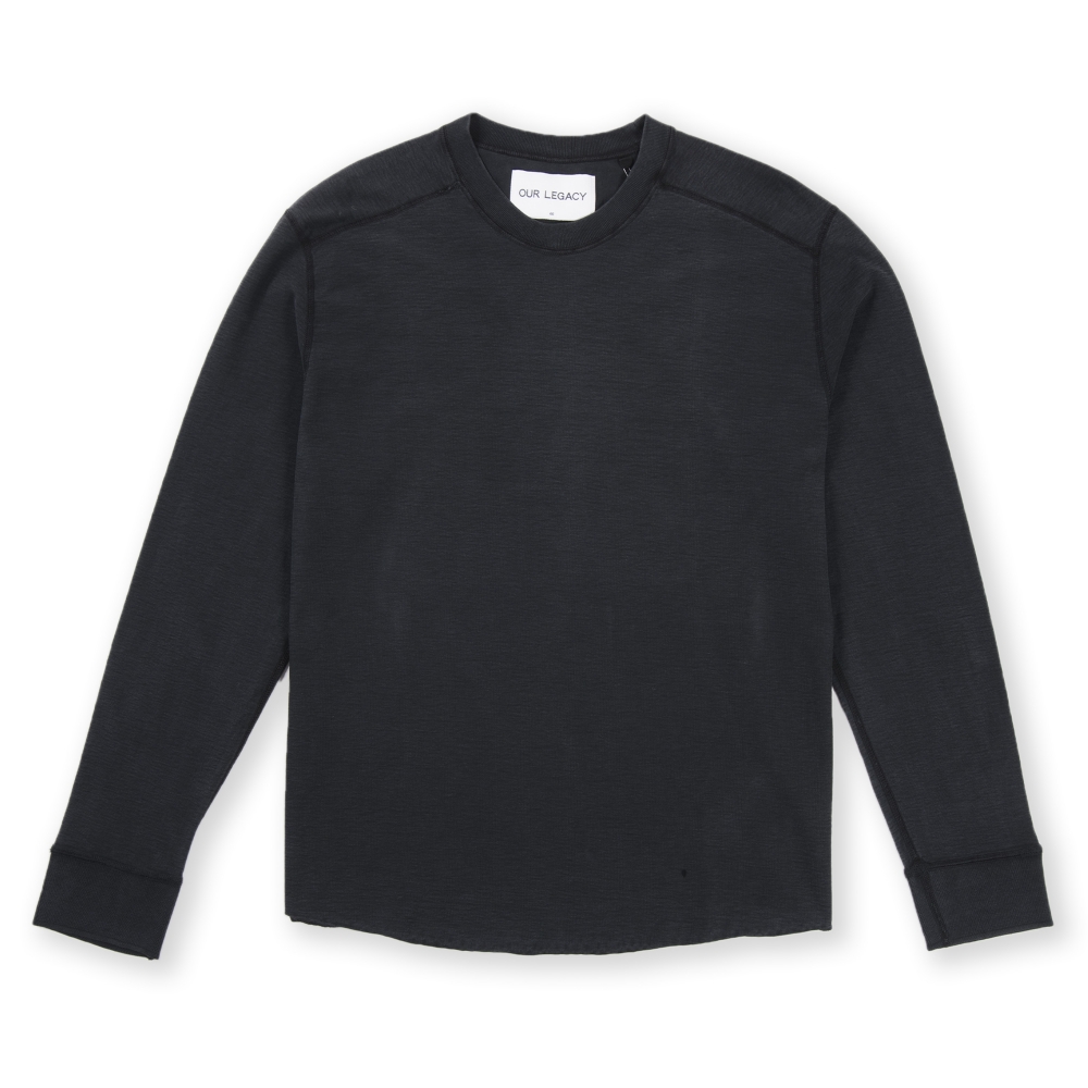 Our Legacy Football Long Sleeve T-Shirt (Black Reversed Weave)