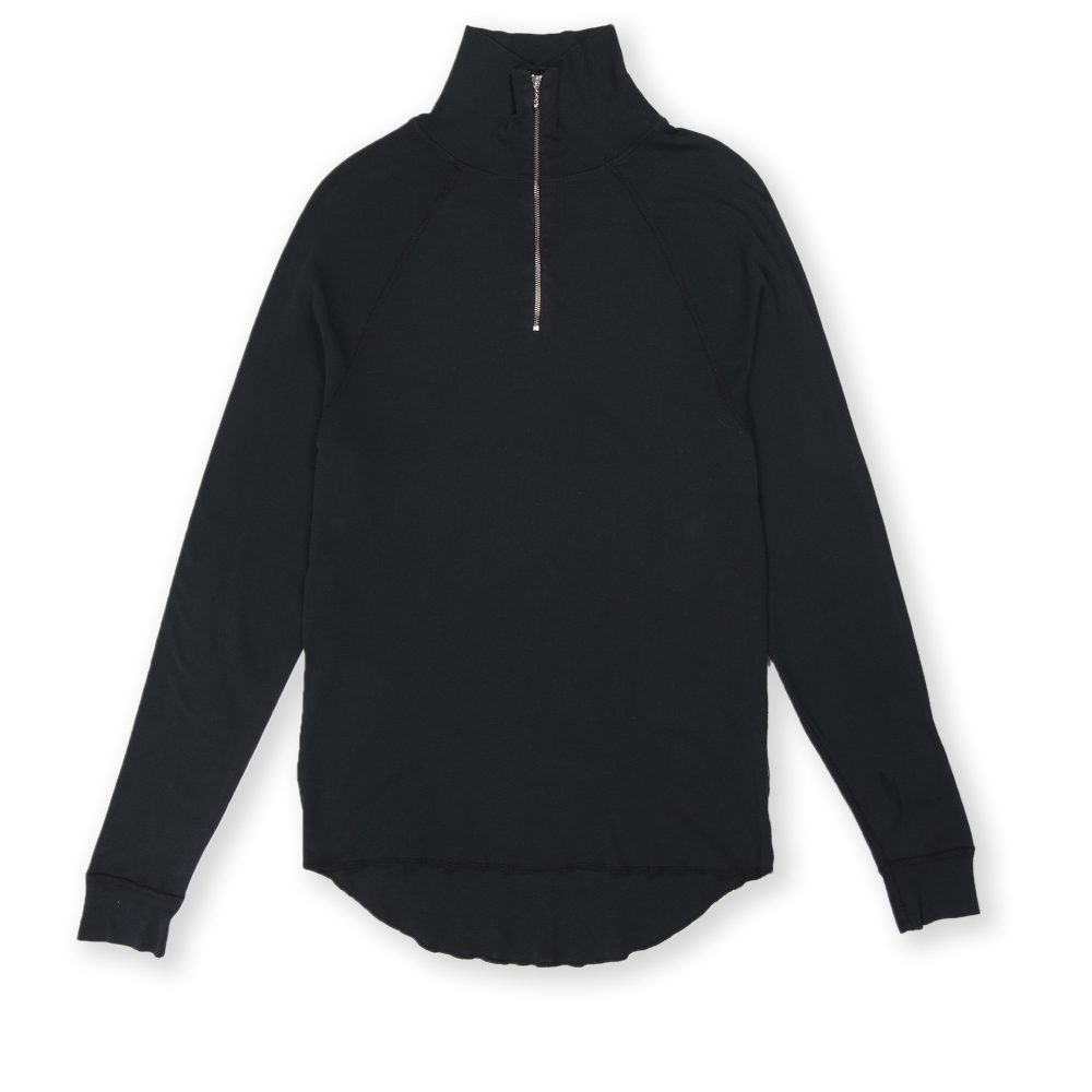 Our Legacy Half Zip Funnel Pullover Sweatshirt (Washed Black)