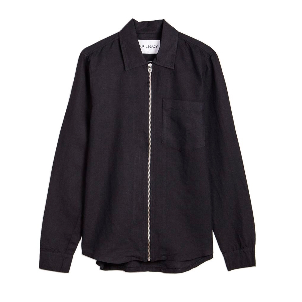 Our Legacy Zip Shirt (Washed Black Linen)