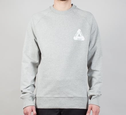 Palace Tri-Wild Crew Neck Sweatshirt (Heather Grey)