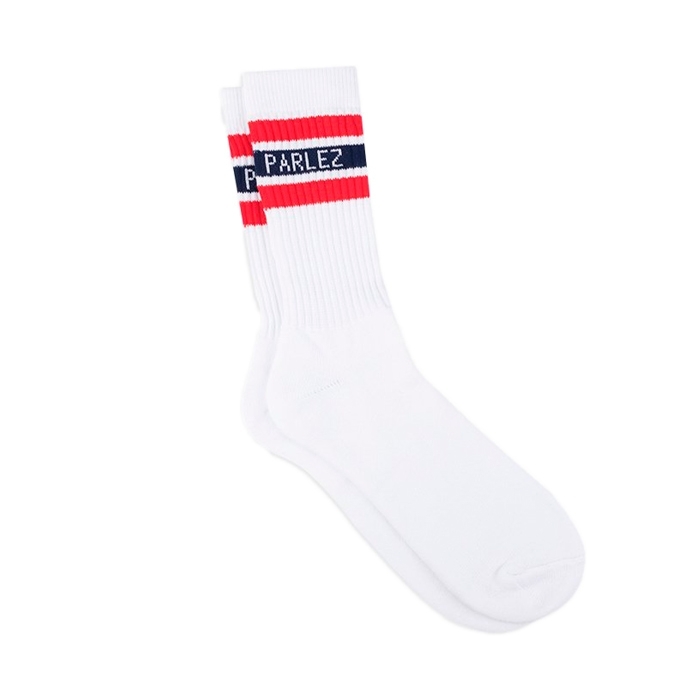 Parlez Block Socks (White/Red)