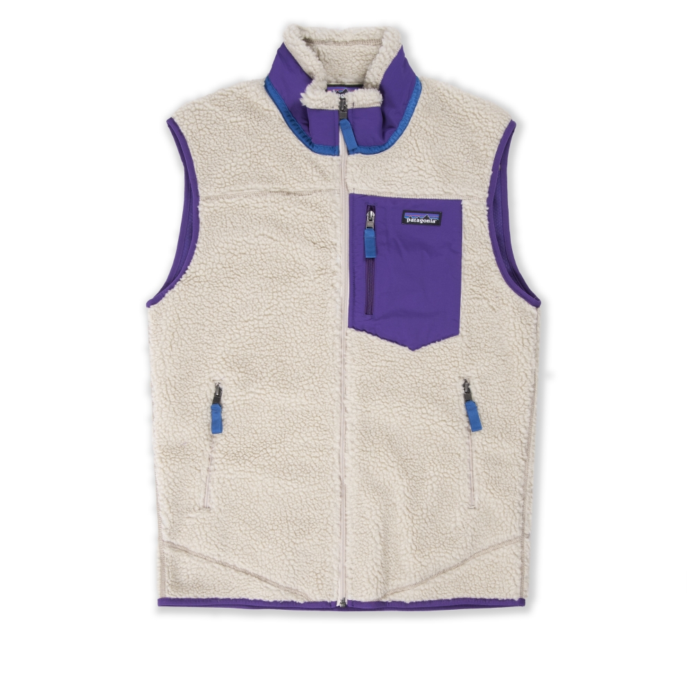Patagonia Classic Retro-X Fleece Vest (Pelican w/Purple)