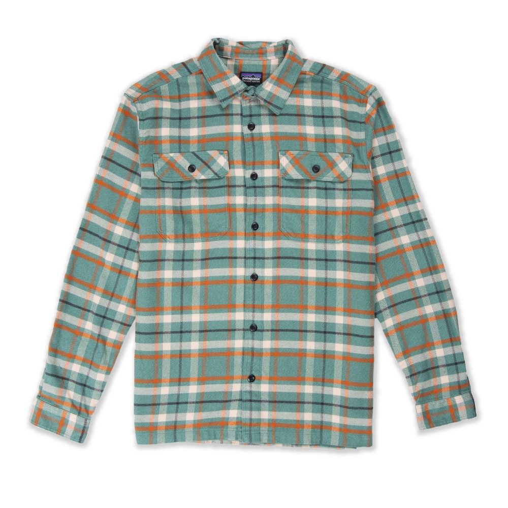 Patagonia Fjord Flannel Long Sleeve Shirt (Independence: Eelgrass Green)