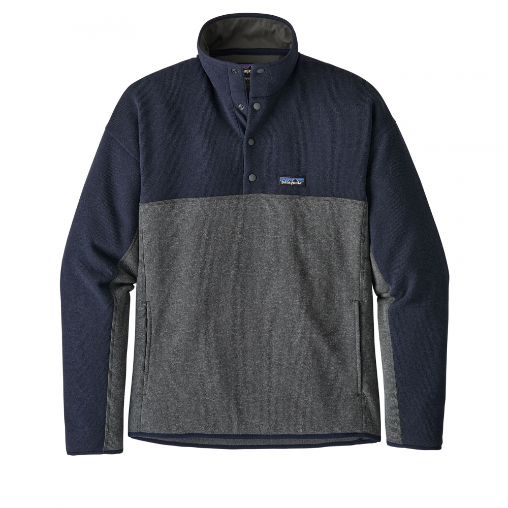Patagonia Lightweight Better Sweater Marsupial Fleece Pullover (Forge Grey w/Navy)