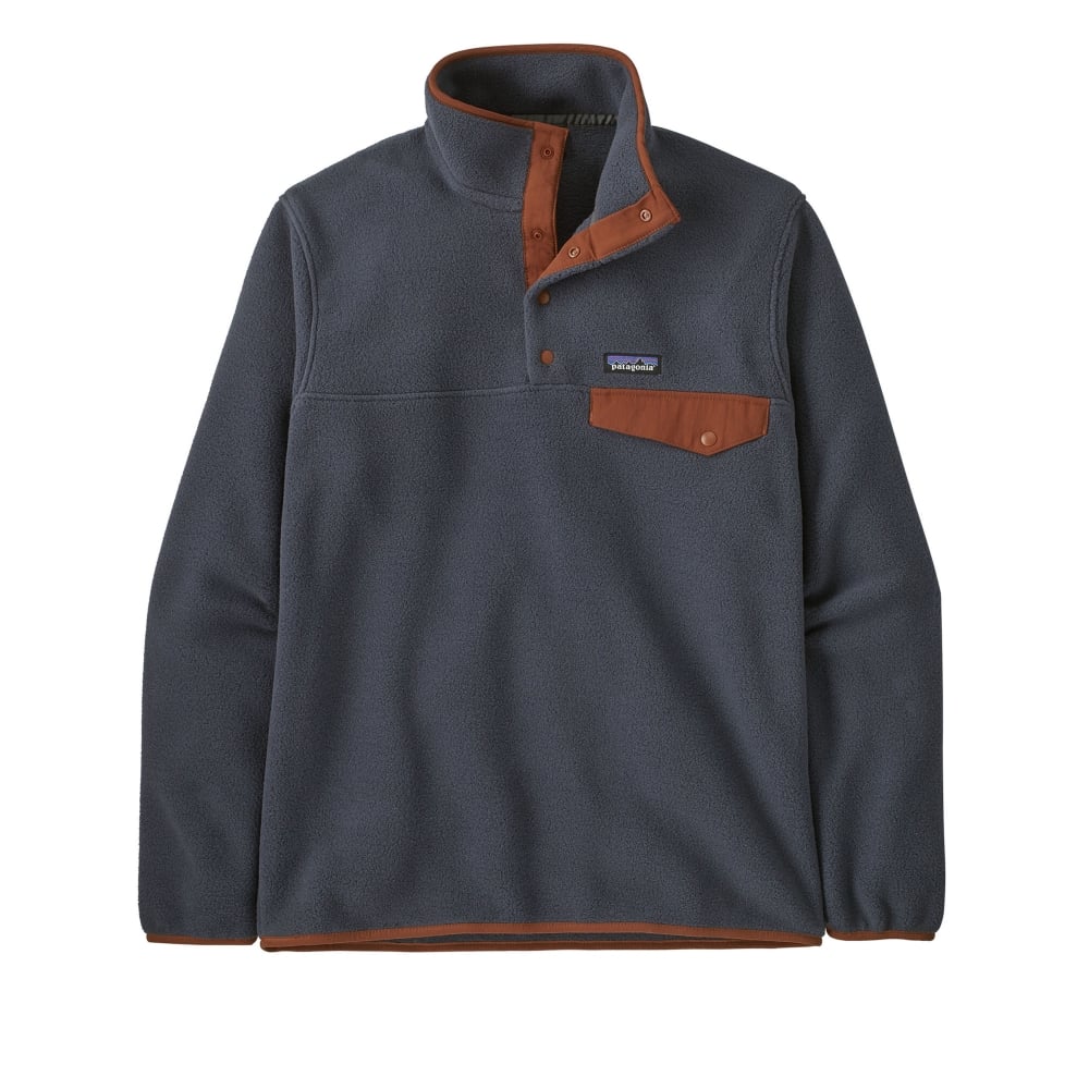 Patagonia Lightweight Synchilla Snap T Pullover Fleece Smolder Blue w Burnished Red 25551 SMBU Consortium