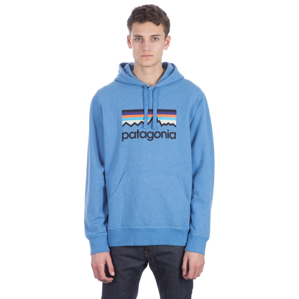 Patagonia Line Logo Pullover Hooded Sweatshirt (Andes Blue)