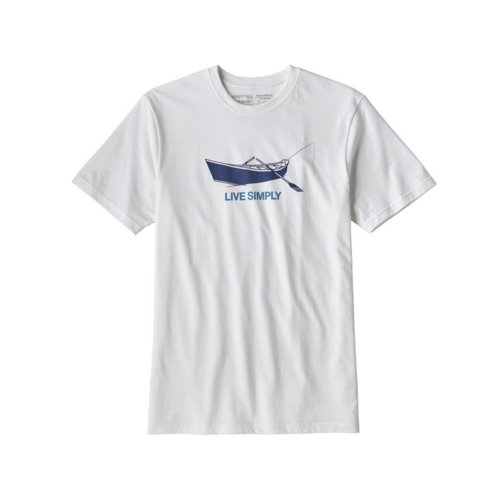 Patagonia Live Simply Drift Boat Responsibili-Tee T-Shirt (White)