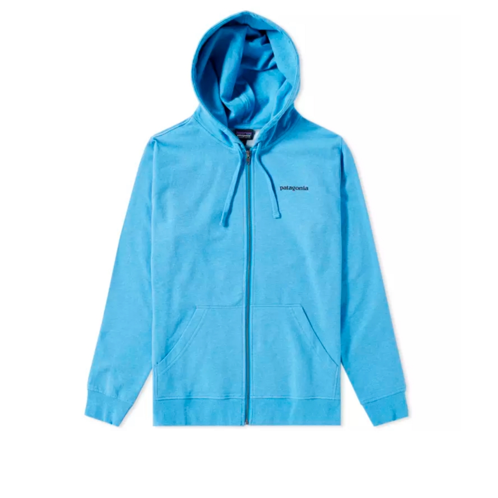Patagonia P-6 Label Midweight Full-Zip Hooded Sweatshirt (Radar Blue)