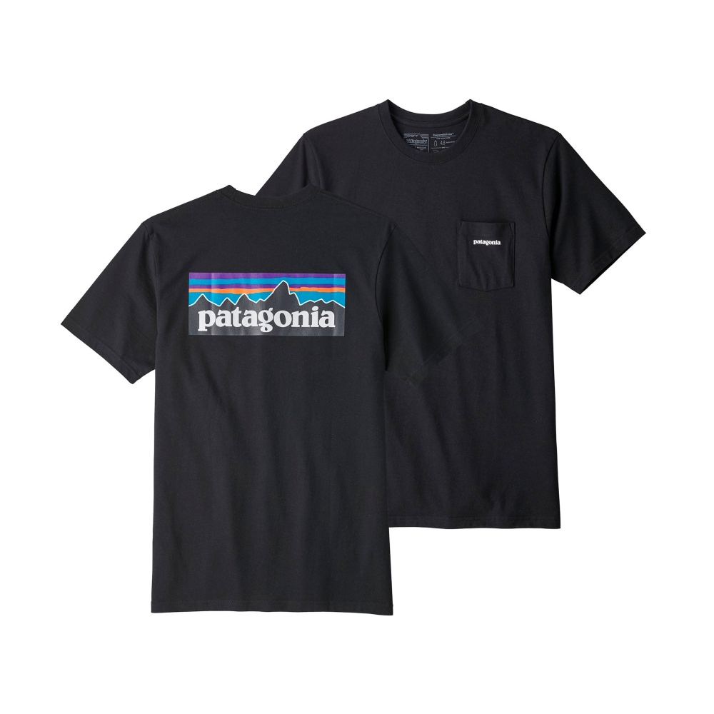 Patagonia P-6 Logo Cotton Pocket T-Shirt (Black)