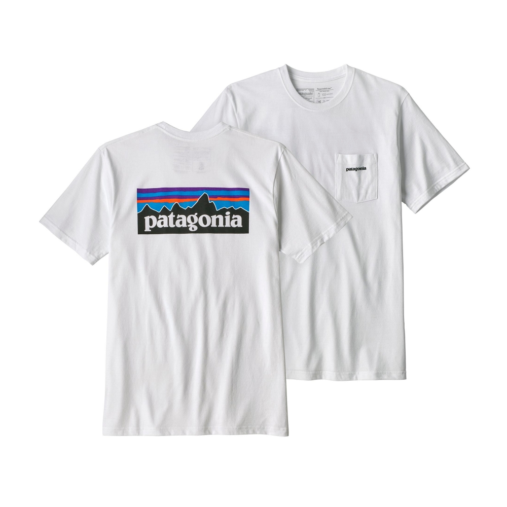 Patagonia P-6 Logo Cotton Pocket T-Shirt (White)