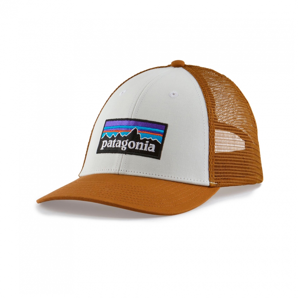 Patagonia P-6 Logo LoPro Trucker Cap (White w/Bear Brown)