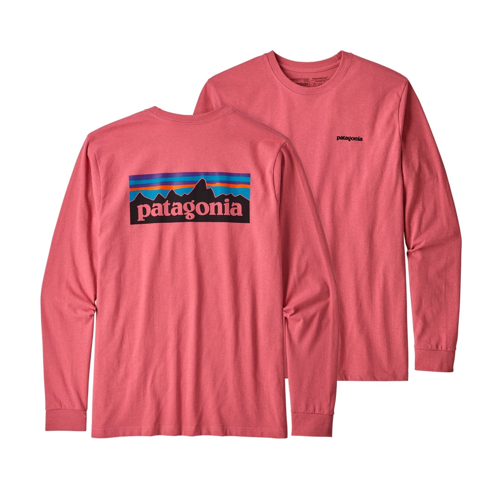 Patagonia P-6 Logo Responsibili-Tee Long Sleeve T-Shirt (Sticker Pink)