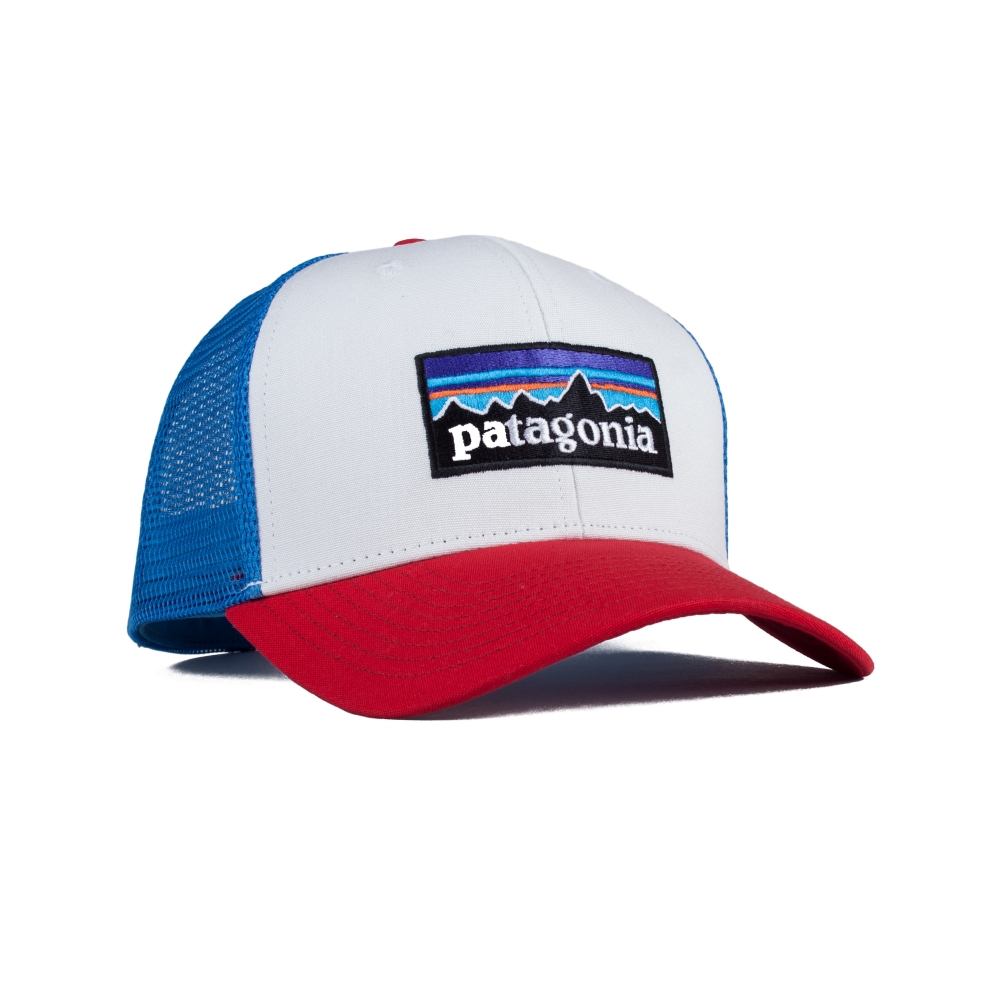 Patagonia P-6 Logo Trucker Cap (White w/Fire)