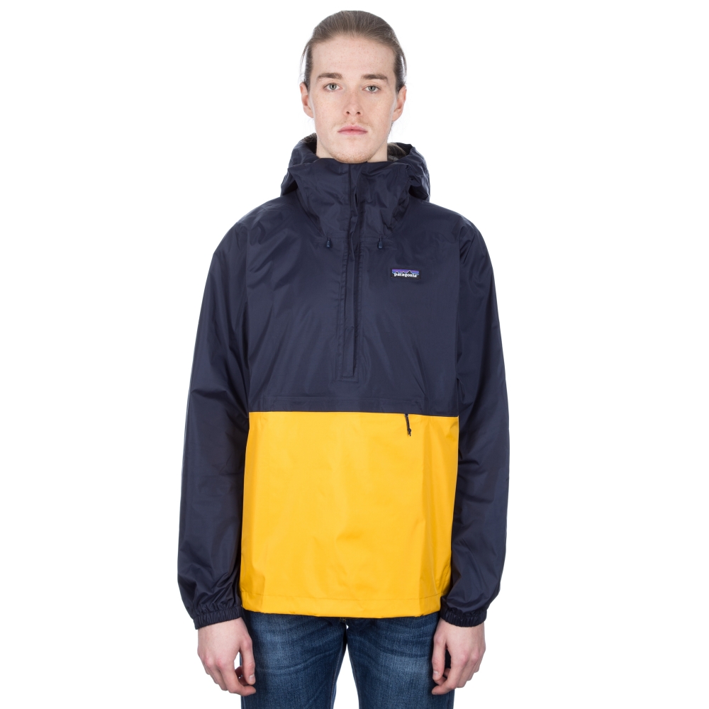 Patagonia Pullover Torrentshell Jacket (Navy Blue w/Rugby Yellow)