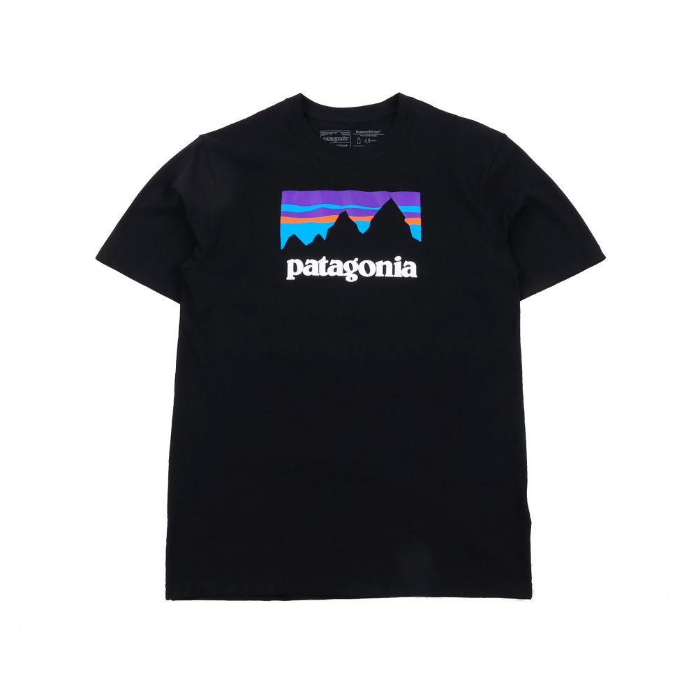 Patagonia Shop Sticker Cotton T-Shirt (Black)