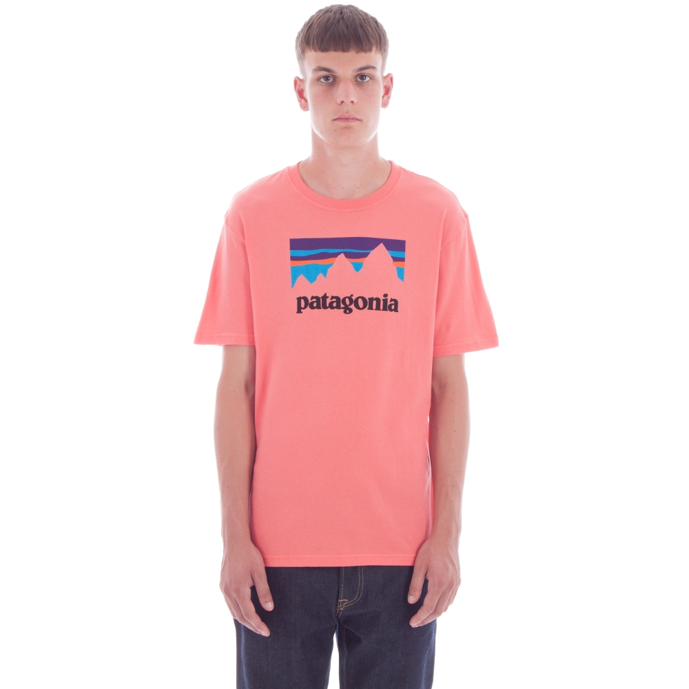 Patagonia Shop Sticker Cotton T-Shirt (Spiced Coral)
