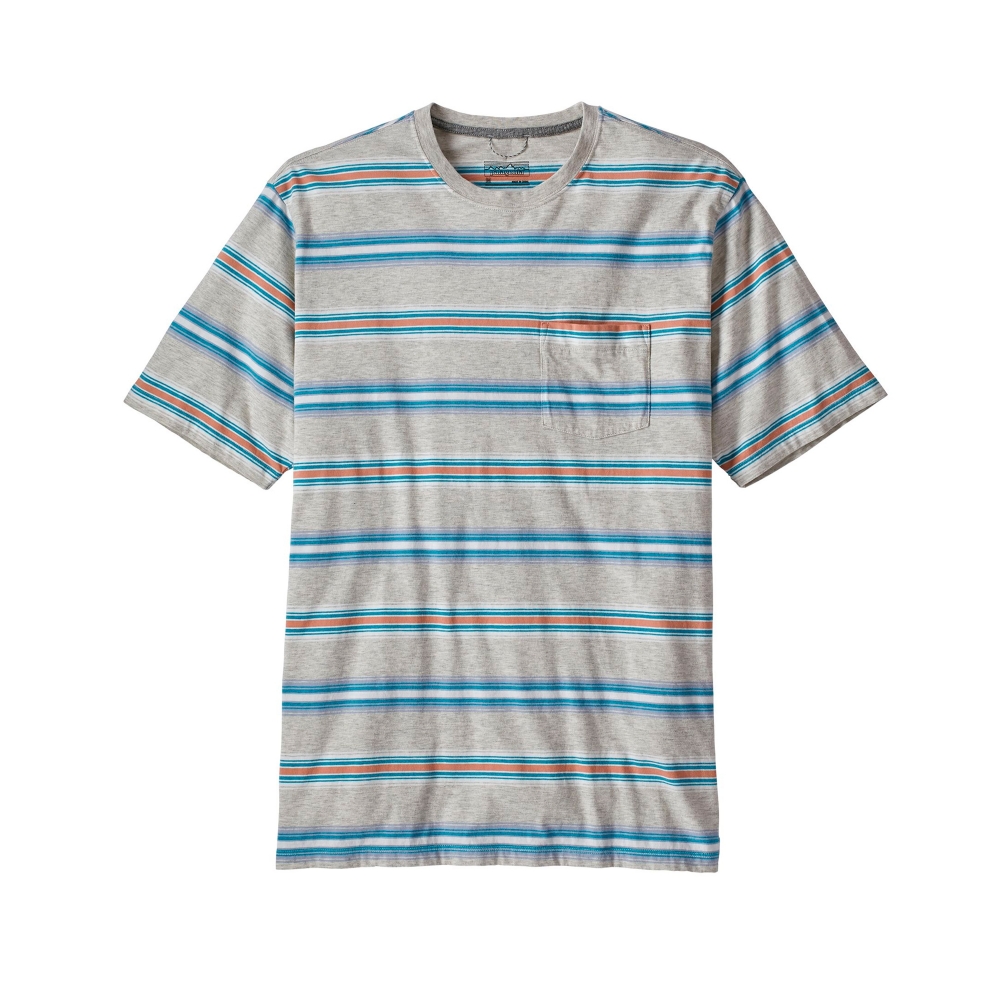 Patagonia Squeaky Clean Pocket T-Shirt (Tarkine Stripe: Tailored Grey)