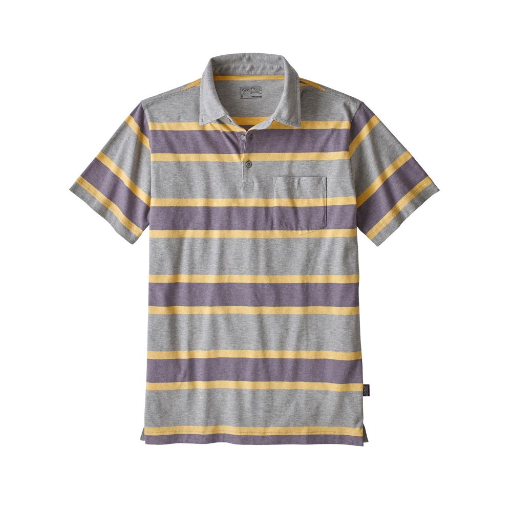 Patagonia Squeaky Clean Polo Shirt (Rugby Stripe: Smokey Violet)