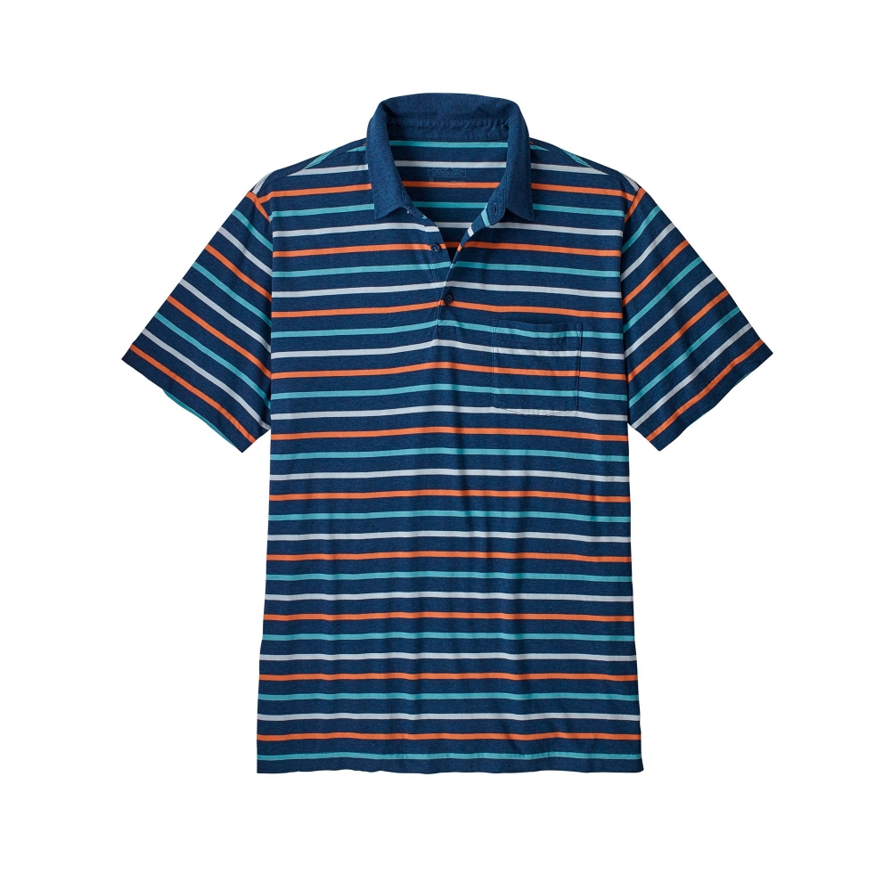 Patagonia Squeaky Clean Polo Shirt (Terrain Multi: Stone Blue)