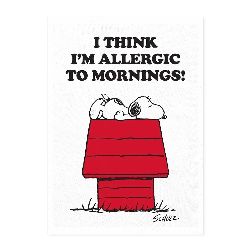 Peanuts Allergic to Mornings Tea Towel