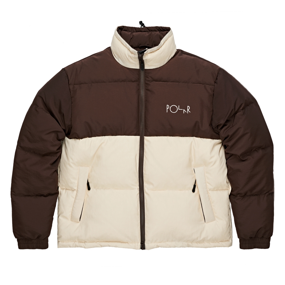 Polar Skate Co. Combo Puffer Jacket (Brown/Cream)