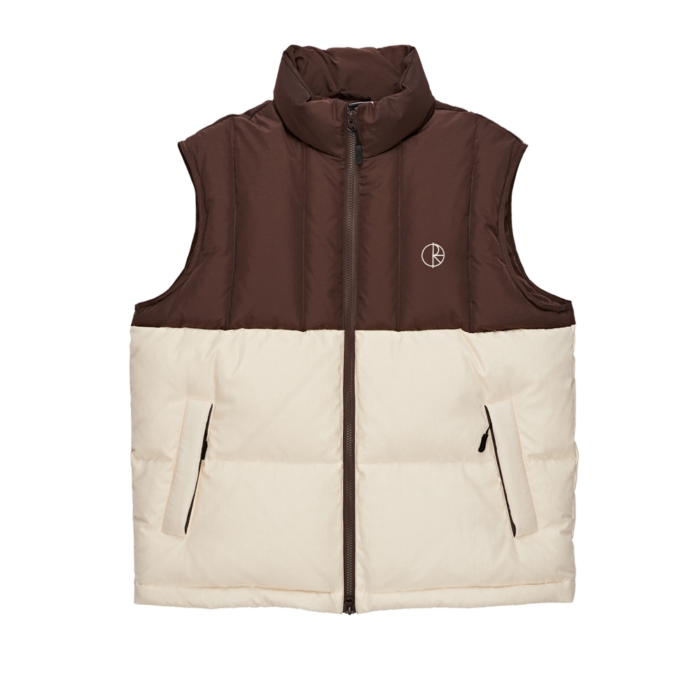 Polar Skate Co. Combo Puffer Vest (Brown/Cream)