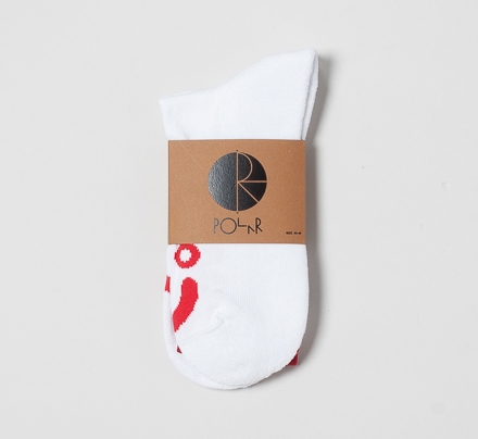Polar Skate Co. Classic Happy Sad Socks (White/Navy/Red)