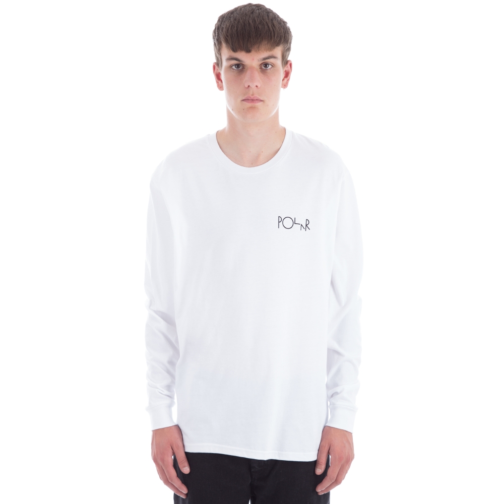 Polar Skate Co. Fill Logo Long Sleeve T-Shirt (White)