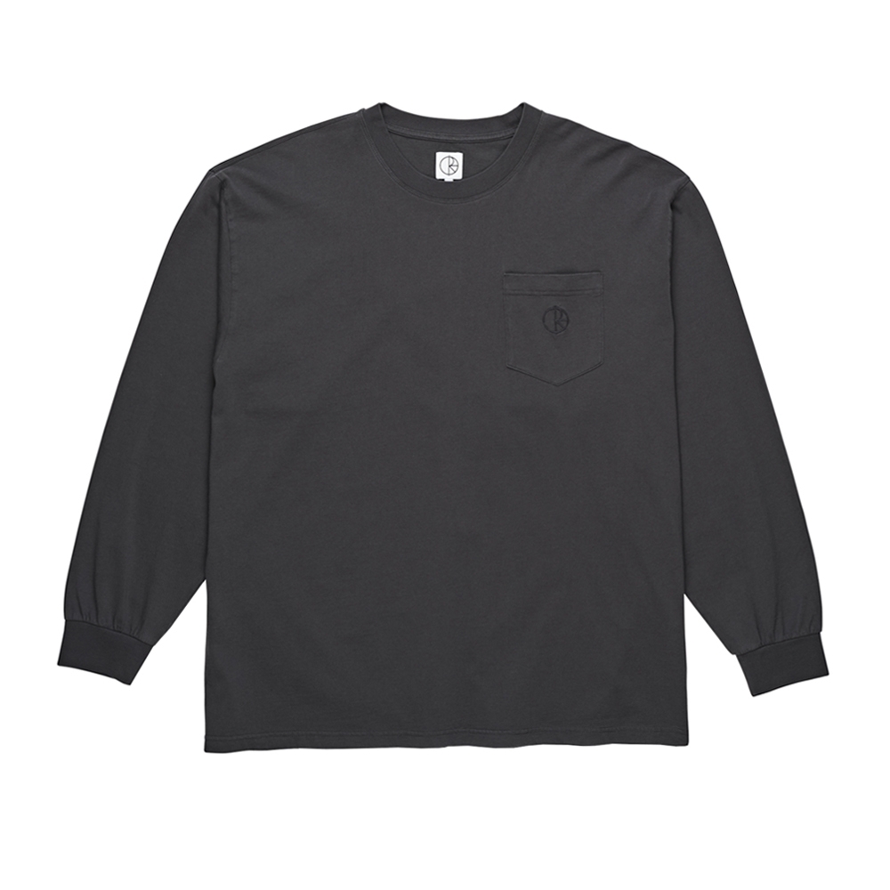 Polar Skate Co. Garment Dyed Pocket Long Sleeve T-Shirt (Washed Black)