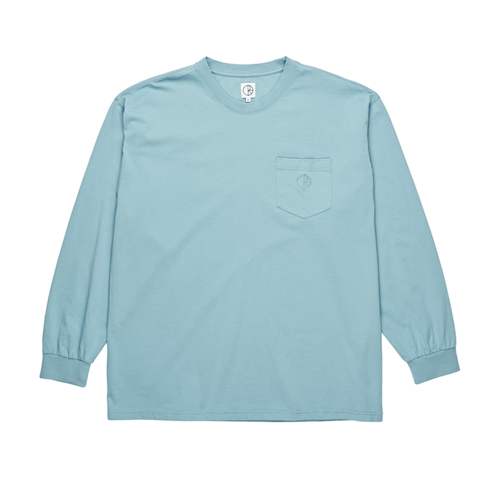 Polar Skate Co. Garment Dyed Pocket Long Sleeve T-Shirt (Washed Teal)