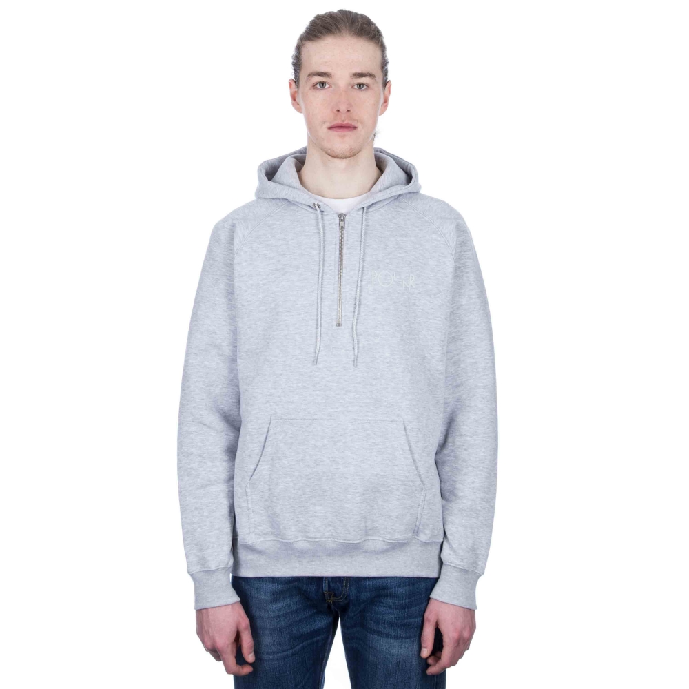 Polar Skate Co. Half Zip Pullover Hooded Sweatshirt (Sports Grey)