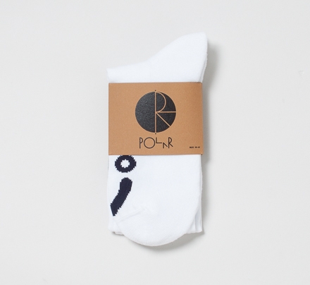 Polar Skate Co. Happy Sad Knee High Socks (White/Navy)
